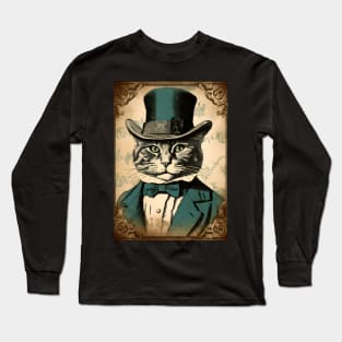 King of Catsland - Vintage Cat in Suit Long Sleeve T-Shirt